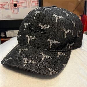 SUPREME DENIM JACQUARD UZI 5-PANEL BLACK FW15